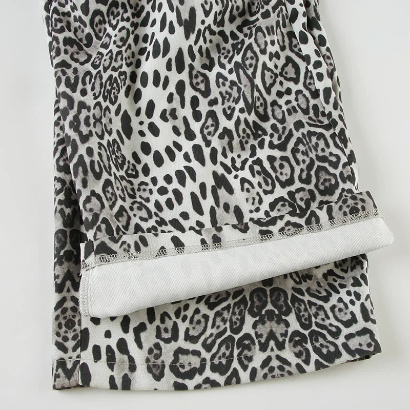 Women's Grey Leopard Print Cargo Pants | Vintage Y2K Style | Camo Colors