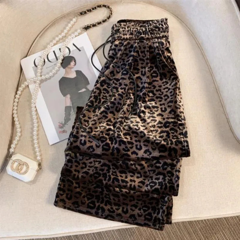 High Waist Leopard Print Wide Leg Pants for Women – Y2K | Camo Colors