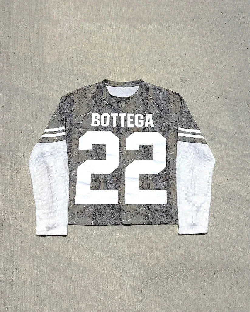 American Y2K Camo T-Shirt Women's Splicing Lettered Long Sleeve Camo Colors