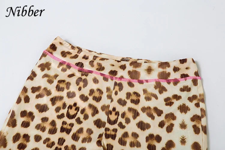 Women's Crop Hoodie & Flared Pants | Leopard Print Set | Camo Colors