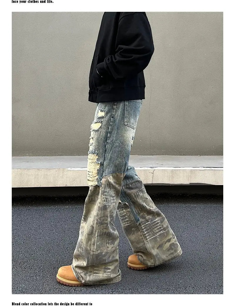 American High Street Washed Straight-Leg Jeans | Camo Colors