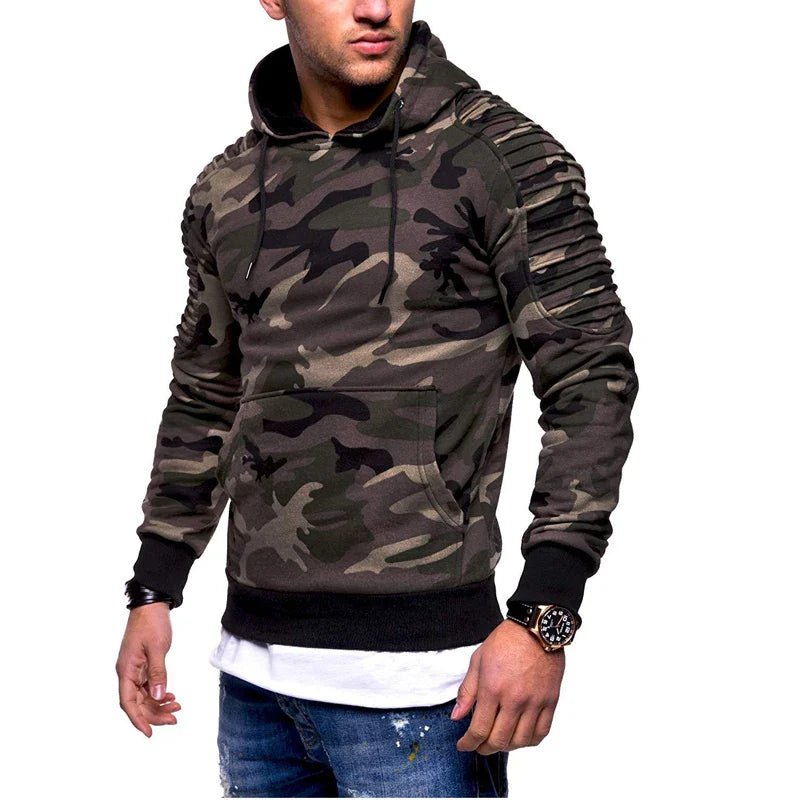Hooded Men's Camouflage Windbreaker Sweatshirt | Camo Colors