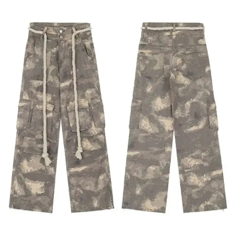 Autumn Camouflage Baggy Overalls with Drawstring Waist | Camo Colors