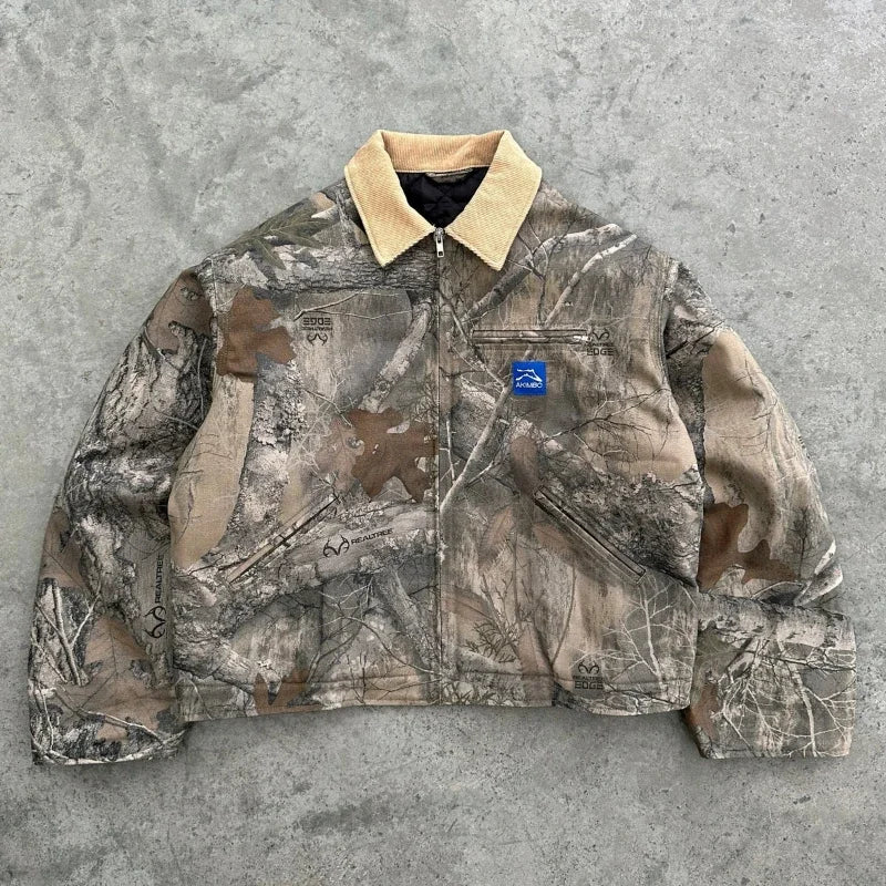 Gray & Brown Y2K Camo Men’s Jacket Camo Colors