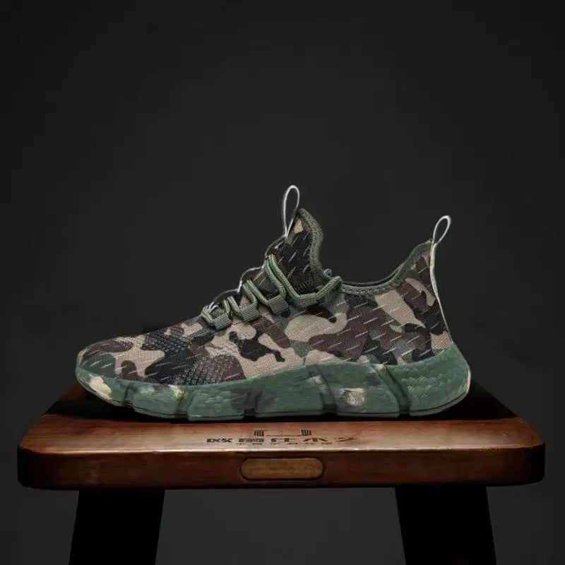 Mesh Thick Platform Casual Sneakers for Men | Camo Colors