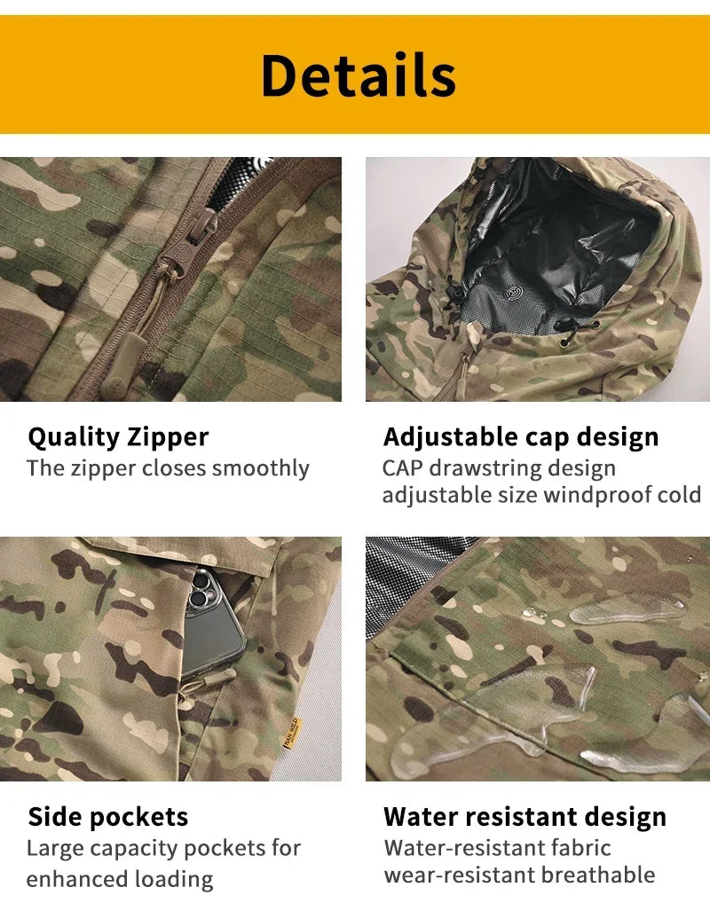 Men's Winter Tactical Camo Parkas: Warm, Waterproof, Windproof Camo Colors