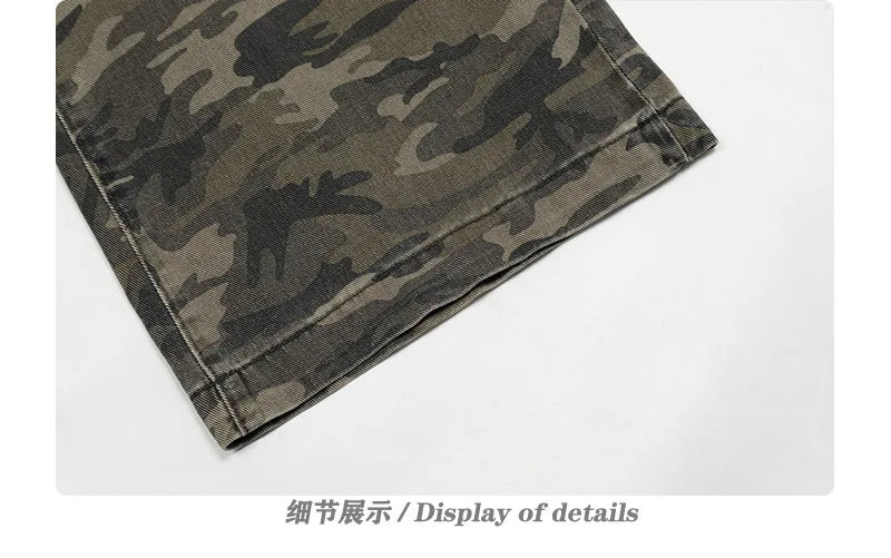 American Street Design Camouflage Splicing Jeans PFNW | Camo Colors