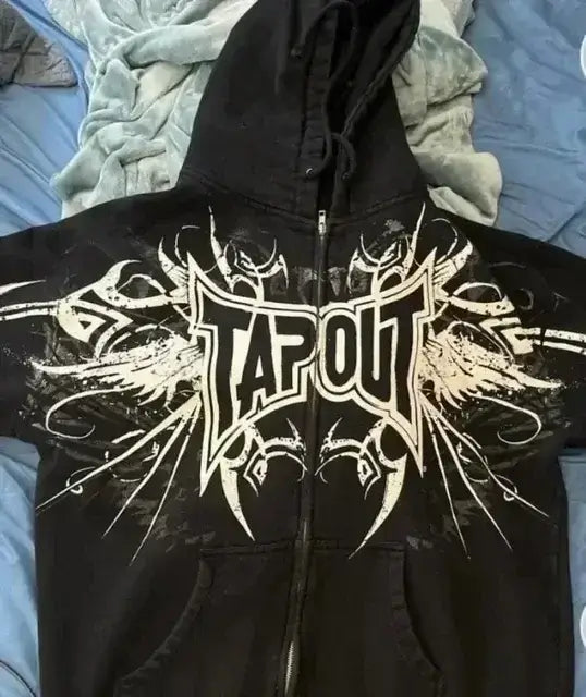 Tapout Zipper Hoodie – Y2K Hip-Hop Camouflage Streetwear | Camo Colors