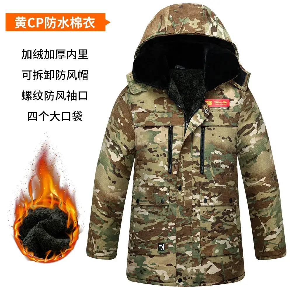 Men's Winter Camo Long Parka | Hooded Military Tactical Down Coat Camo Colors