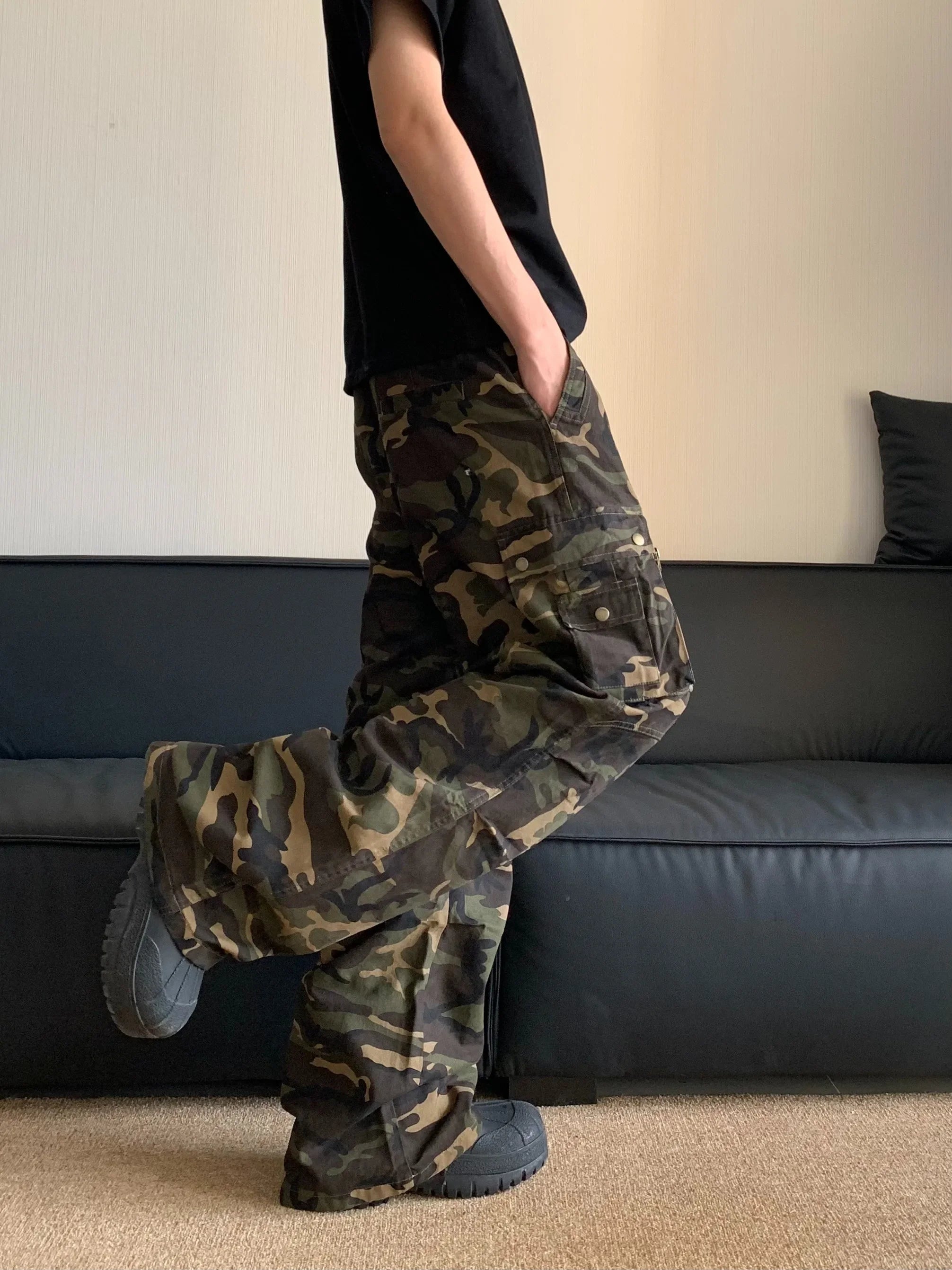 Men's Camouflage Cargo Pants – Loose Fit Street Joggers | Camo Colors