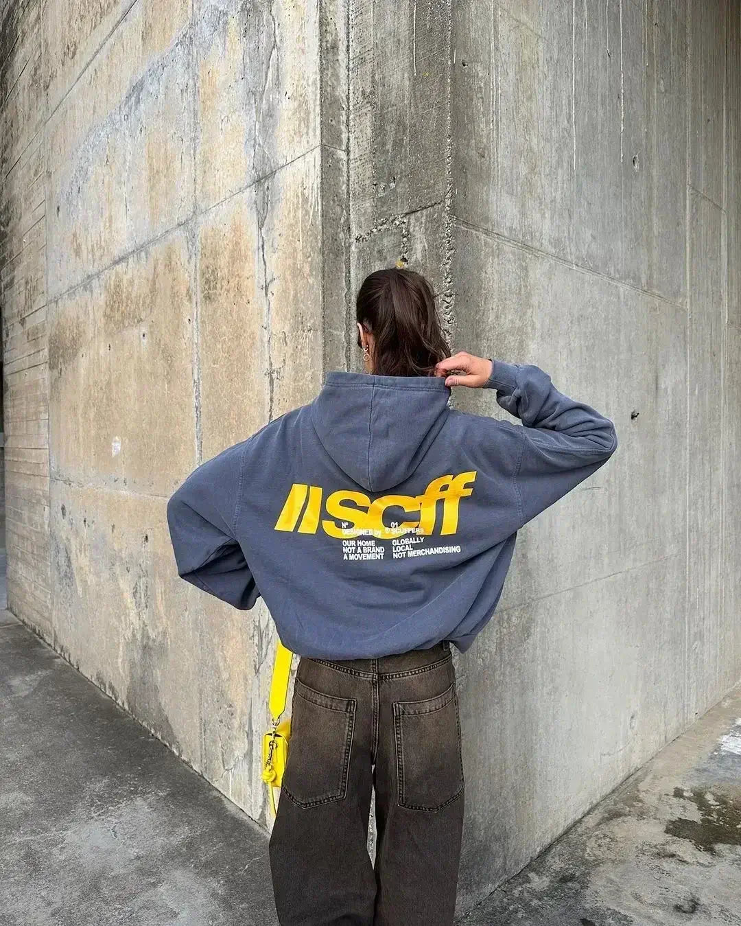 Oversized Light Blue Gothic Y2K Street Hoodie | Camo Colors