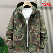 Men’s Hooded Camo Windbreaker – Plus Size | Camo Colors
