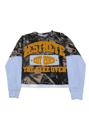 American Y2K Camo T-Shirt Women's Splicing Lettered Long Sleeve Camo Colors