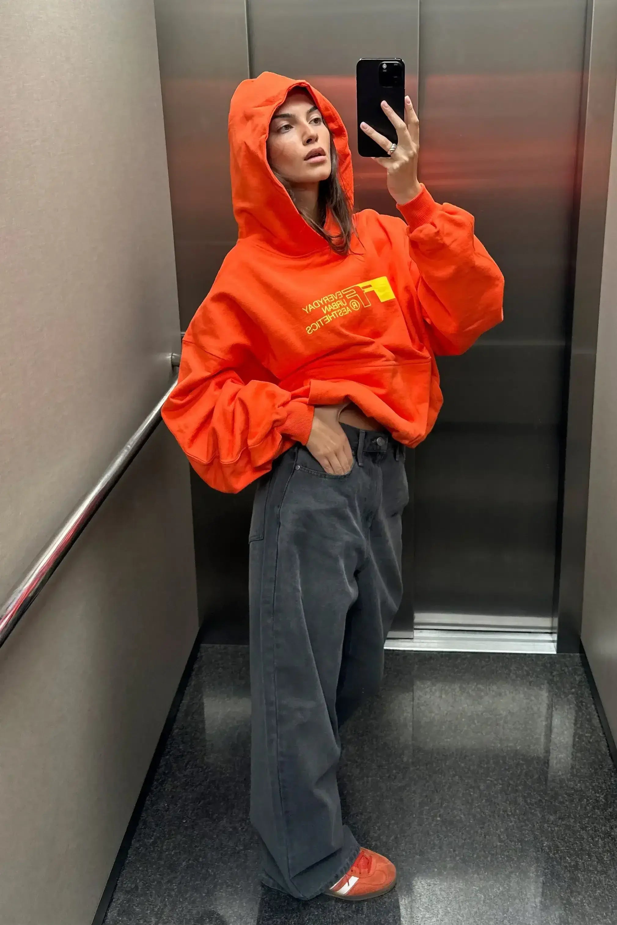 Oversized Light Blue Gothic Y2K Street Hoodie | Camo Colors