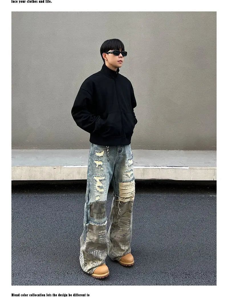 American High Street Washed Straight-Leg Jeans | Camo Colors