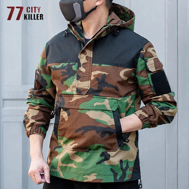Men’s Tactical Camouflage Hooded Jacket | Camo Colors