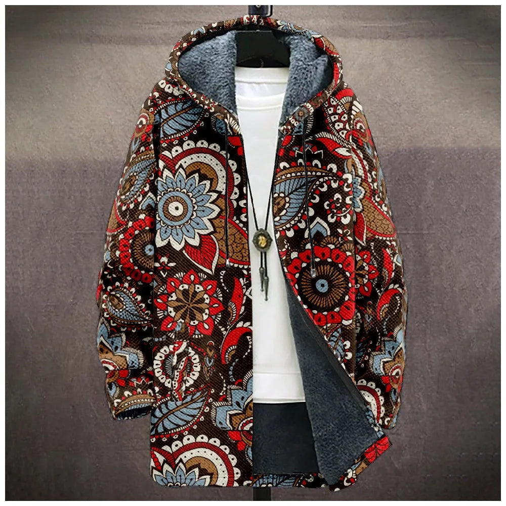 Winter Men's Long Cardigan Fleece Jacket - Trendy & Warm | Camo Colors