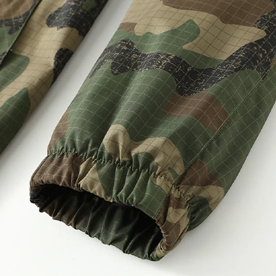 Men’s Hooded Camo Windbreaker – Plus Size | Camo Colors