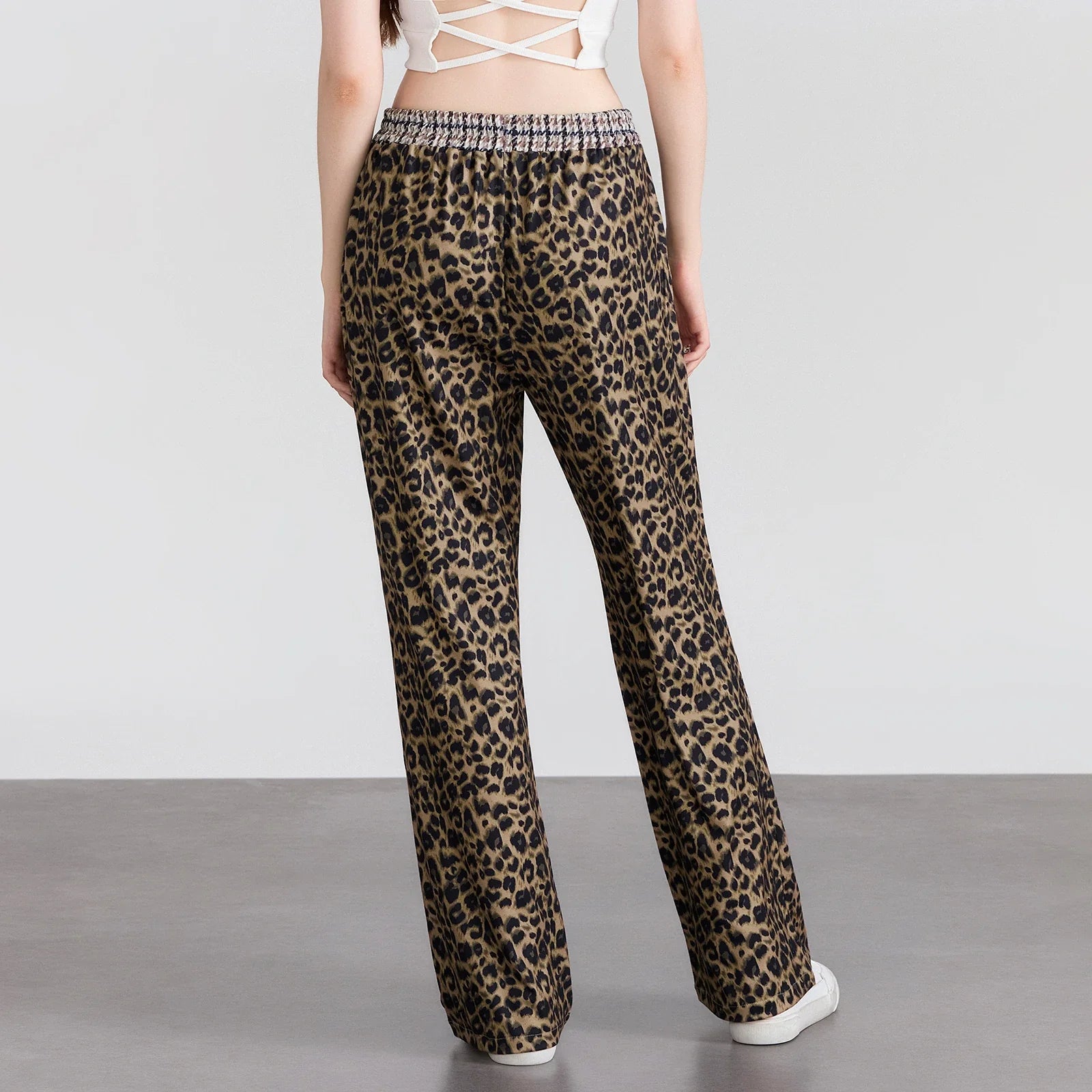 Leopard Print Straight Pants for Women | Vintage Baggy Y2K | Camo Colors