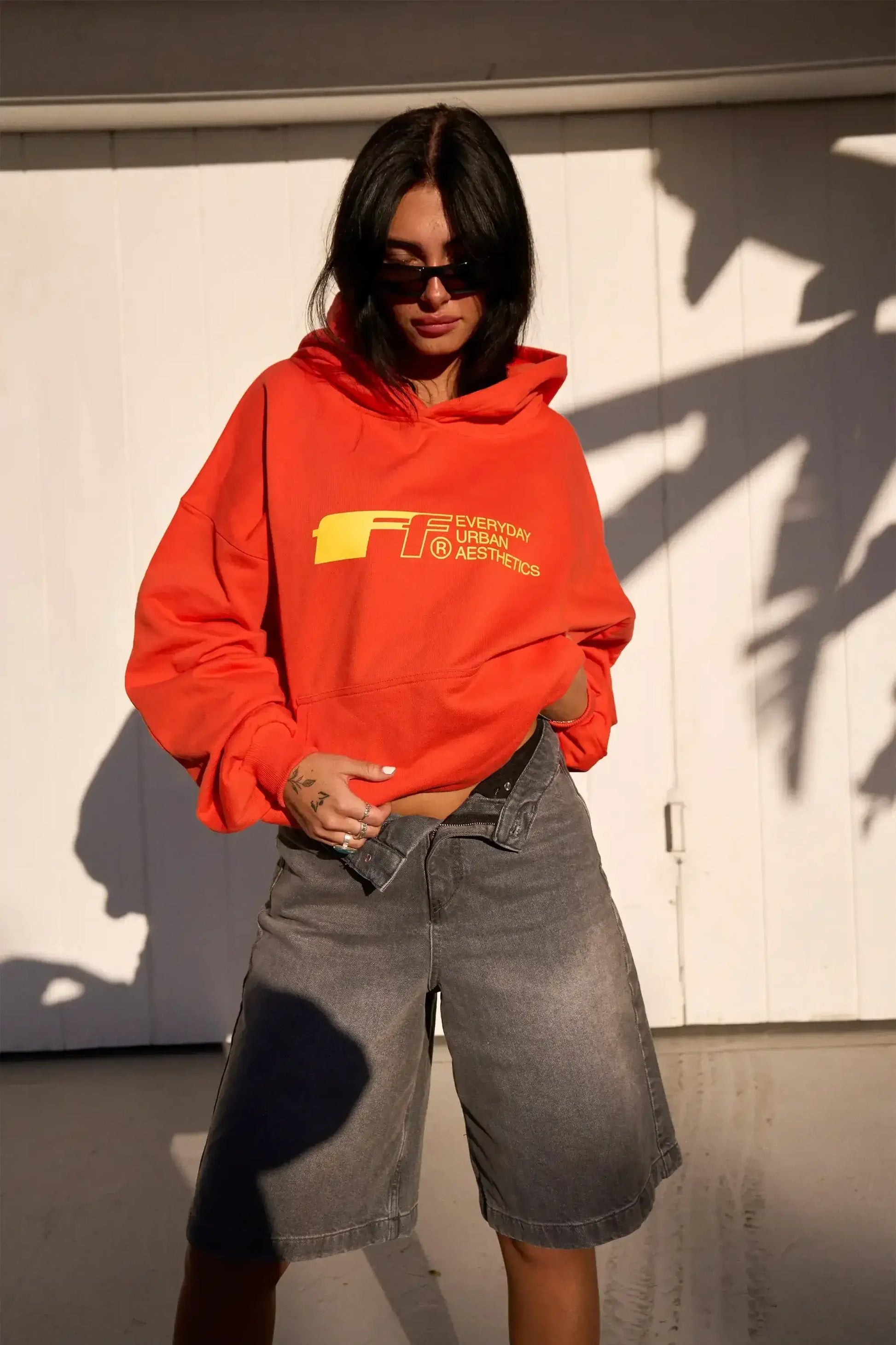 Oversized Light Blue Gothic Y2K Street Hoodie | Camo Colors