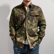 Military Style Camouflage Shirt – Spring & Fall Casual Cotton Top | Camo Colors