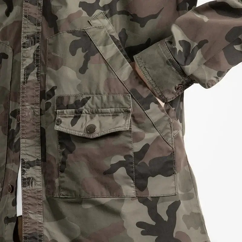 Autumn Men's Camouflage Military Shirt – Relaxed Fit Tactical Work Top | Camo Colors