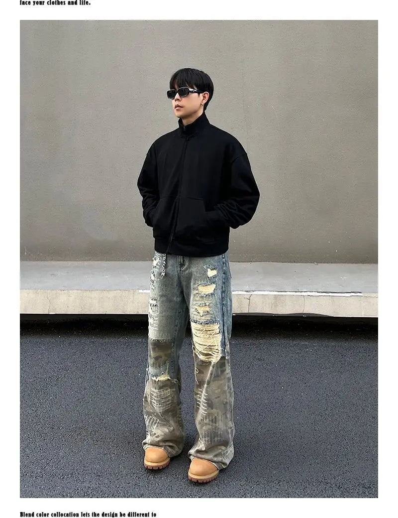 American High Street Washed Straight-Leg Jeans | Camo Colors