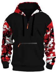 Men's Camouflage Arm Zipper Hoodie – Trendy & Warm | Camo Colors
