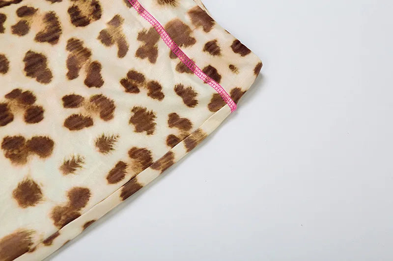 Leopard Letter Print 2-Piece Tracksuit – Crop Hoodie & Flare Pants | Camo Colors