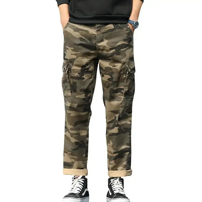 Men's Camouflage Overalls: Cotton Cargo Pants for Streetwear Camo Colors