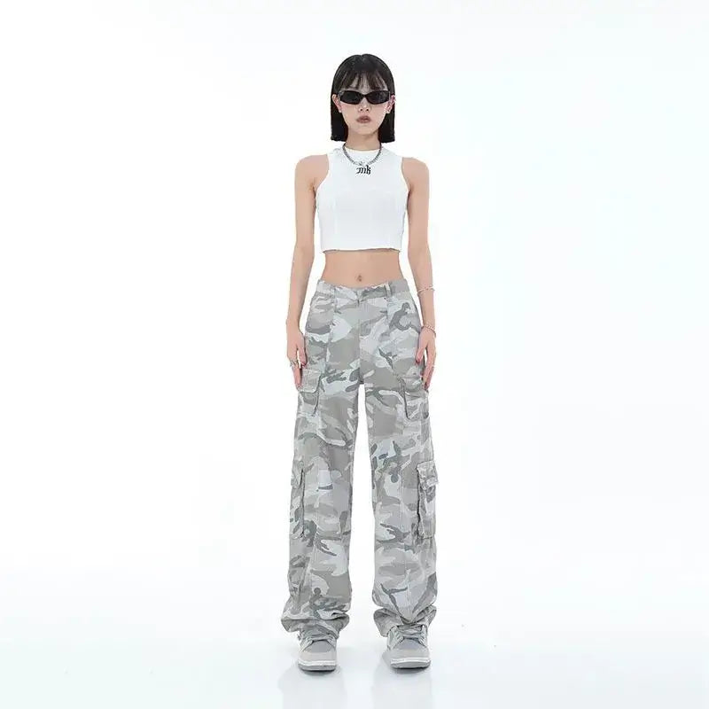 High-Waist Camo Cargo Pants – Oversize Streetwear Style | Camo Colors