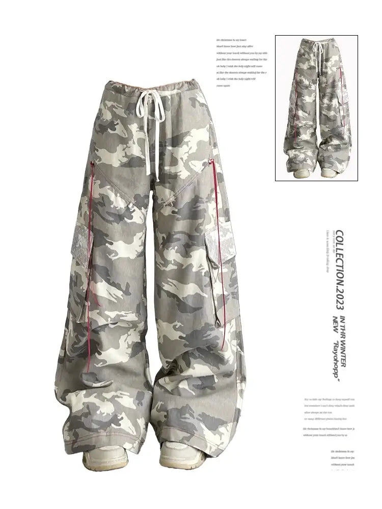 Women's Baggy Camouflage Cargo Pants – Y2K 90s Aesthetic | Camo Colors