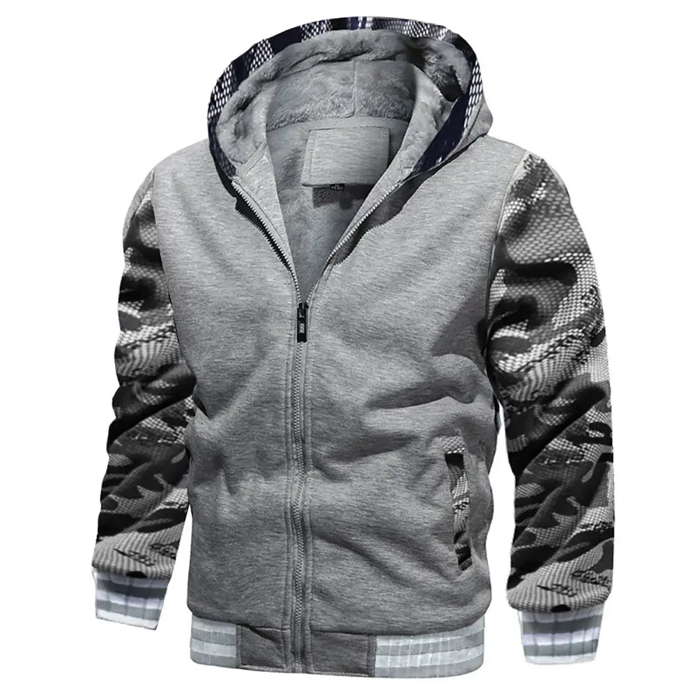 Men’s Thick Fleece Camo Jacket – Warm & Windproof | Camo Colors