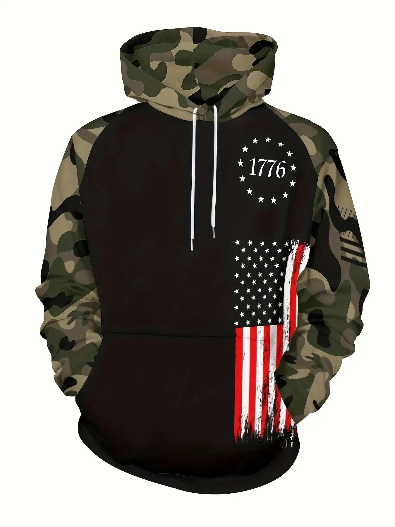 American Flag Hoodie for Men – Vintage Patriotic Style | Camo Colors