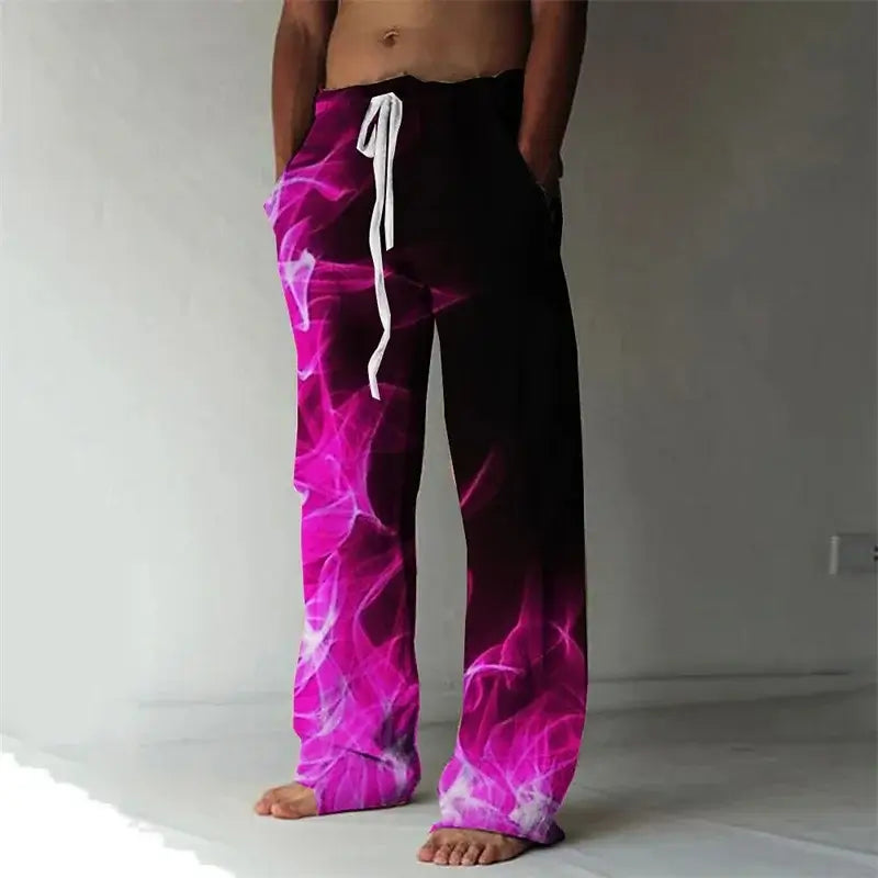 Japanese Samurai Cat Print Wide Leg Pants – Harajuku Streetwear | Camo Colors