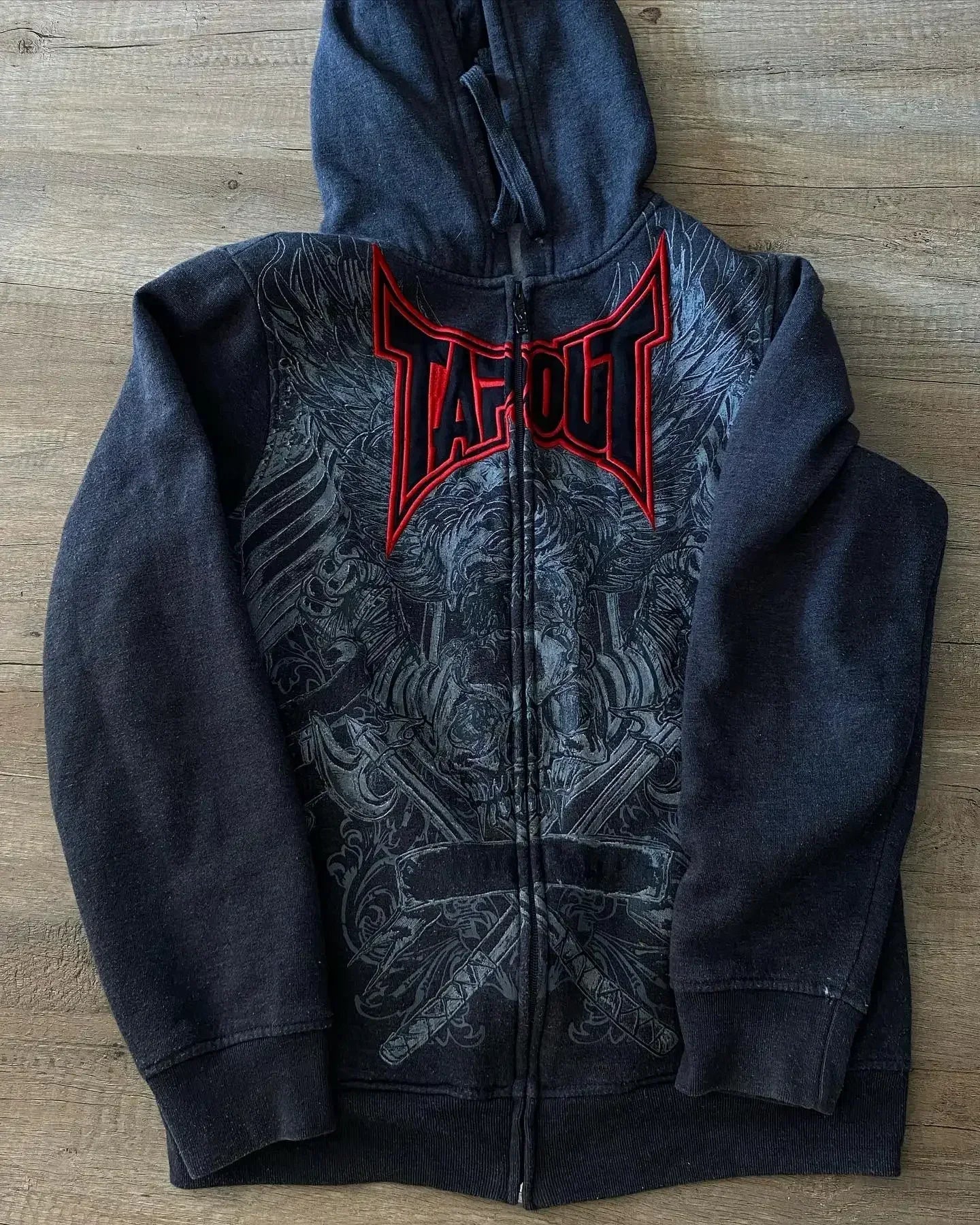 Tapout Y2K Oversized Zipper Hoodie – Hip Hop Style | Camo Colors