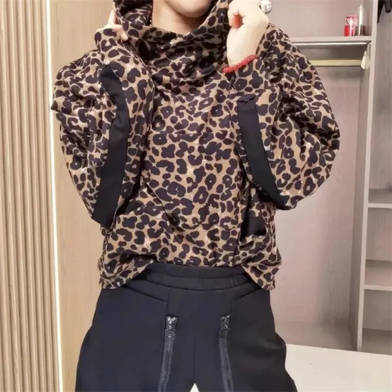 Leopard Print Plus Velvet Padded Hoodie | Camo Colors