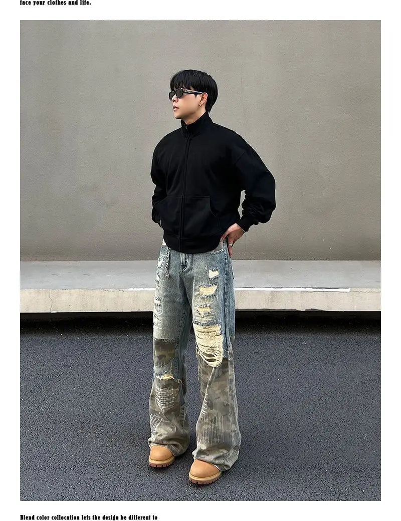 American High Street Washed Straight-Leg Jeans | Camo Colors