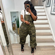 Women's Sleeveless Camouflage Cargo Jumpsuit for Summer | Camo Colors