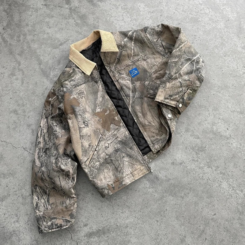 Gray & Brown Y2K Camo Men’s Jacket Camo Colors