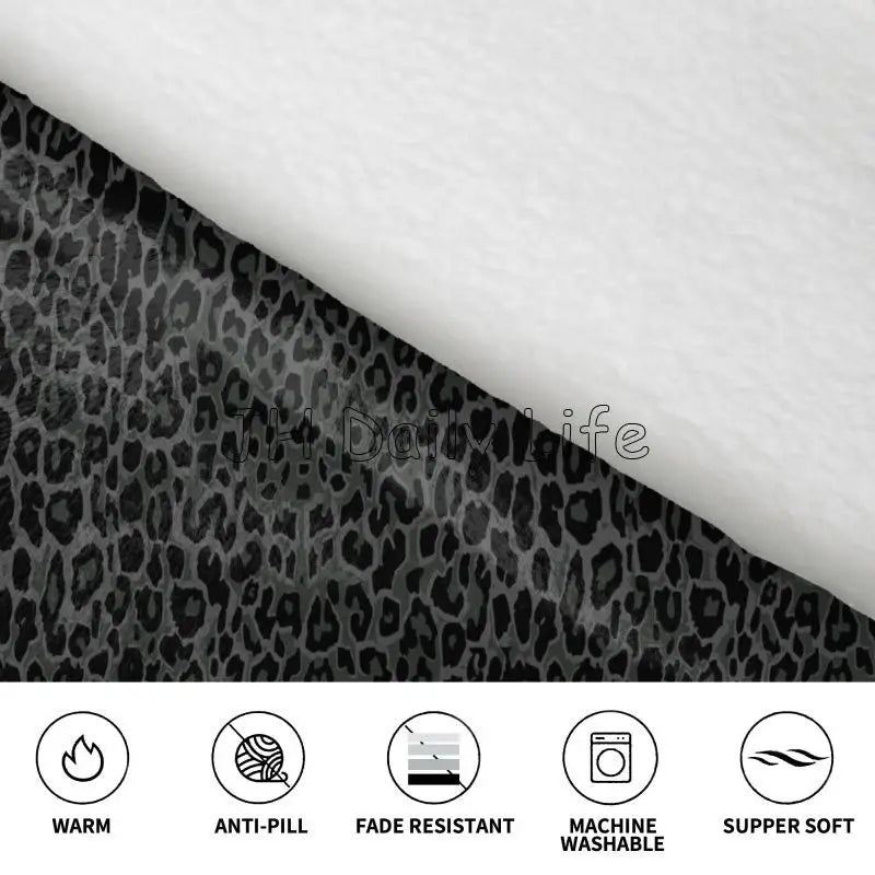 Black Leopard Print Oversized Wearable Blanket Hoodie | Camo Colors