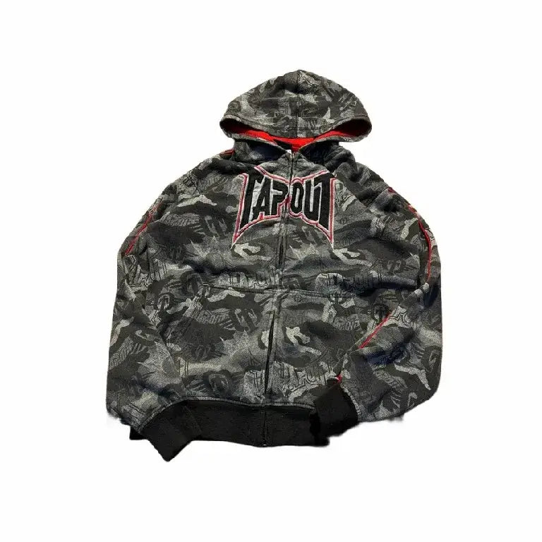 Tapout Zipper Hoodie – Y2K Hip-Hop Camouflage Streetwear | Camo Colors