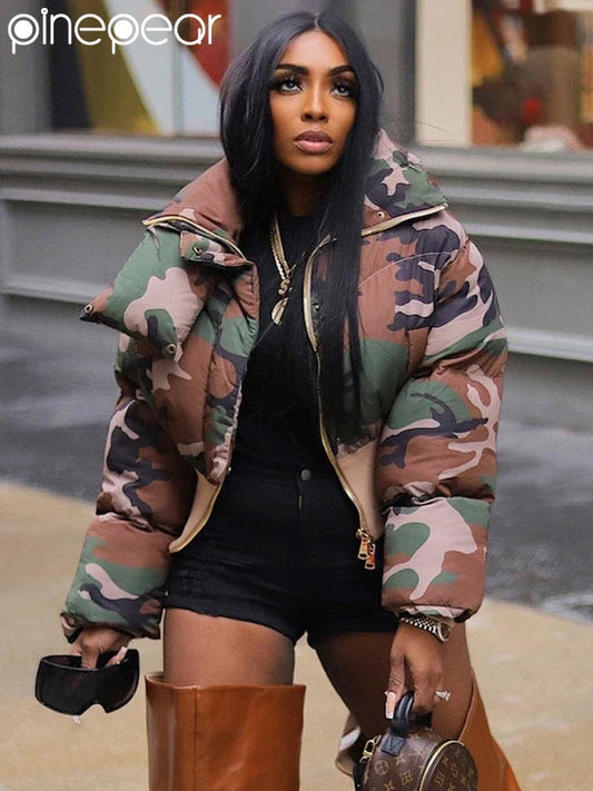 Women s Camo Puffer Jacket Stylish Camouflage Collection