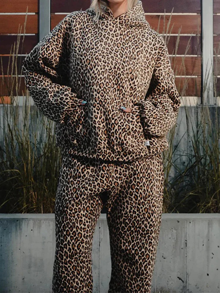 Y2K Streetwear Leopard Print Hoodie – Men's Oversized Pullover | Camo Colors