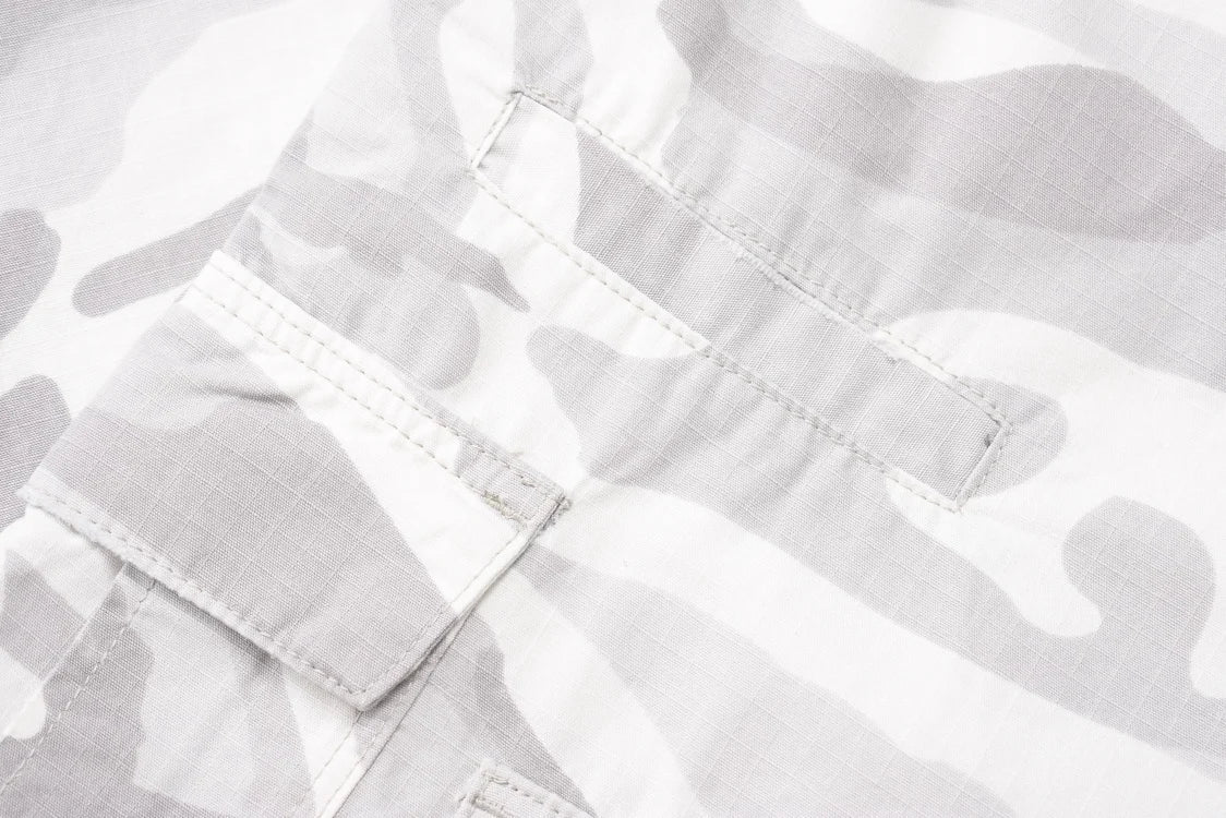 Men's Vintage Washed Camo Spliced Wide-Leg Jeans | Camo Colors