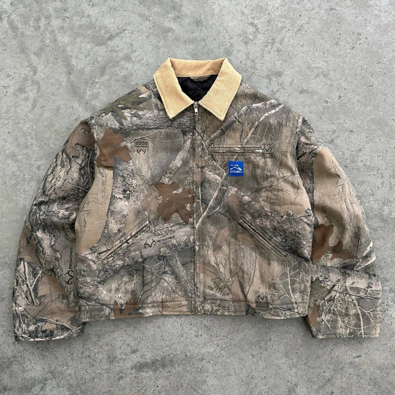 Gray & Brown Y2K Camo Men’s Jacket Camo Colors