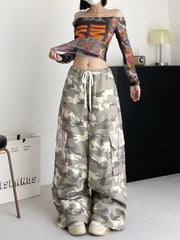 Women's Baggy Camouflage Cargo Pants – Y2K 90s Aesthetic | Camo Colors