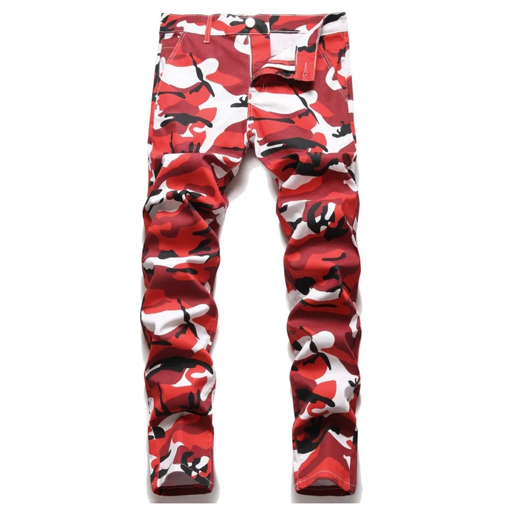 Denim Jeans For Men | Camouflage Five Style Straight Leg Camo Colors