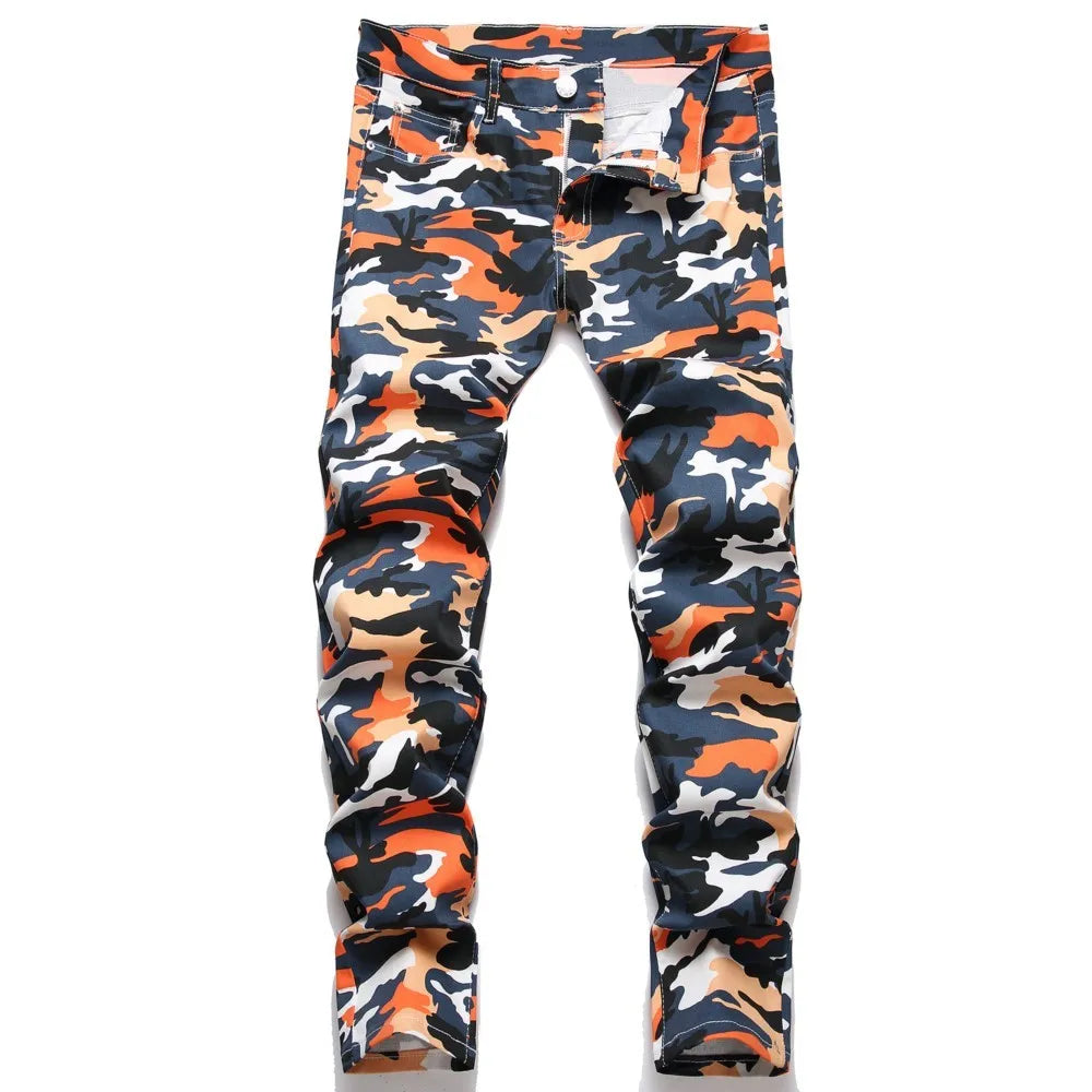 Denim Jeans For Men | Camouflage Five Style Straight Leg Camo Colors