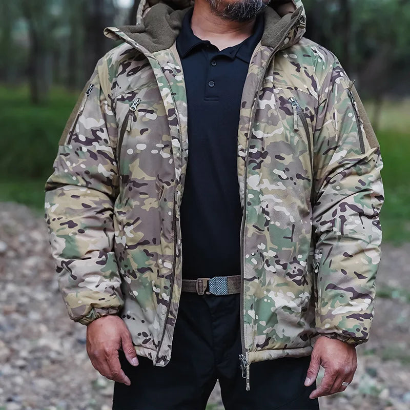 Men's Winter Hunting Jacket: Heavyweight Cotton, Windproof Camo Camo Colors